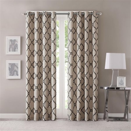 Madison Park Saratoga Fretwork Print Window Curtain - Khaki, 108 in. MP40-2410